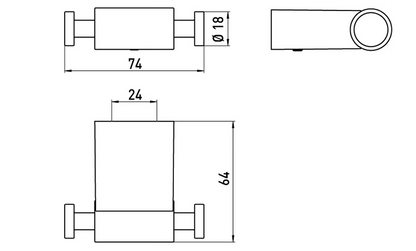 EMCO System 2 dubbele handdoekhaak chroom