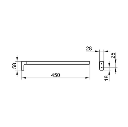 Keuco Moll collection handdoekhouder 450 mm chroom